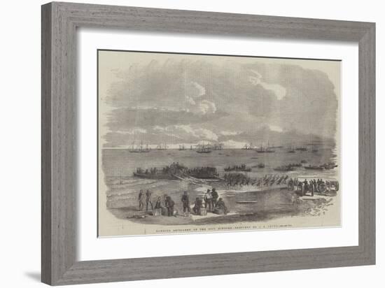 Landing Artillery on the Spit, Kinburn-null-Framed Giclee Print