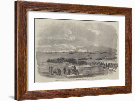 Landing Artillery on the Spit, Kinburn-null-Framed Giclee Print