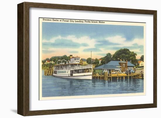 Landing Dock, Peaks Island, Maine-null-Framed Art Print
