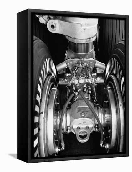 Landing Gear of a New Boeing 707 Jet-null-Framed Premier Image Canvas