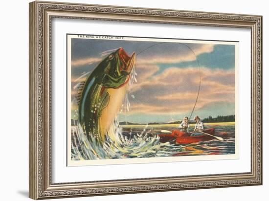 Landing Giant Fish-null-Framed Art Print