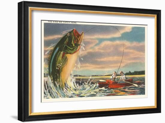 Landing Giant Fish-null-Framed Art Print