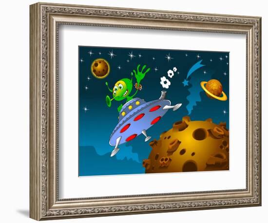 Landing of Aliens-sababa66-Framed Premium Giclee Print