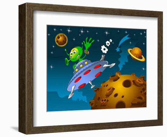 Landing of Aliens-sababa66-Framed Premium Giclee Print