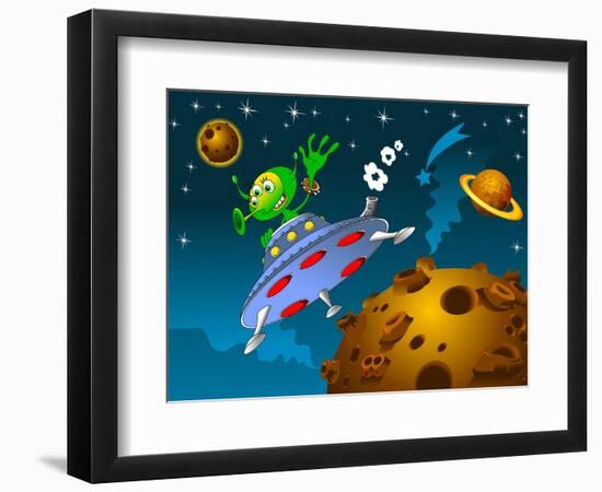 Landing of Aliens-sababa66-Framed Premium Giclee Print