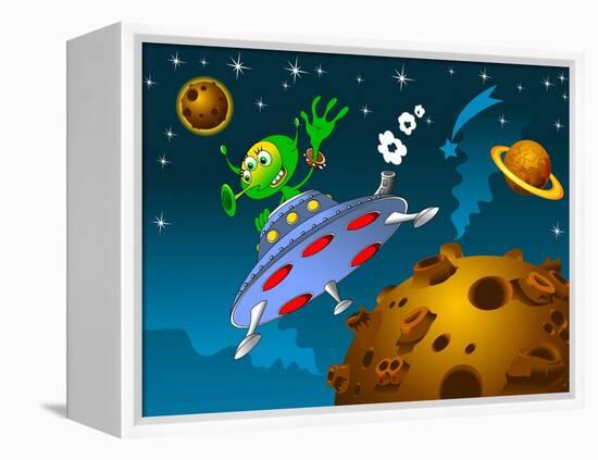 Landing of Aliens-sababa66-Framed Stretched Canvas