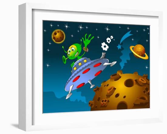 Landing of Aliens-sababa66-Framed Art Print