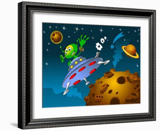 Landing of Aliens-sababa66-Framed Art Print