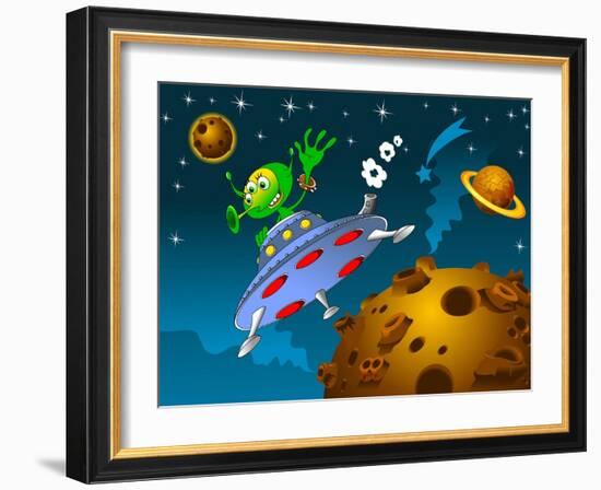 Landing of Aliens-sababa66-Framed Art Print