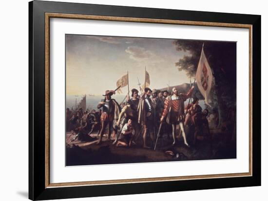 Landing of Columbus-John Vanderlyn-Framed Giclee Print
