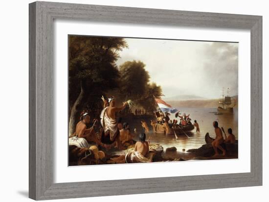 Landing of Henry Hudson, 1608 at Verplanck Point, Near Peekskill, New York-Robert Walter Weir-Framed Giclee Print