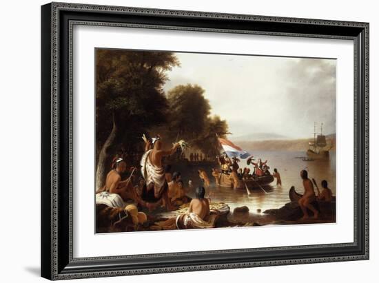 Landing of Henry Hudson, 1608 at Verplanck Point, Near Peekskill, New York-Robert Walter Weir-Framed Giclee Print