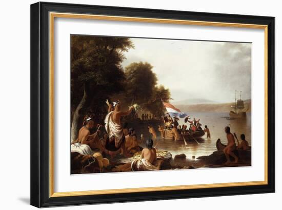 Landing of Henry Hudson, 1608 at Verplanck Point, Near Peekskill, New York-Robert Walter Weir-Framed Giclee Print