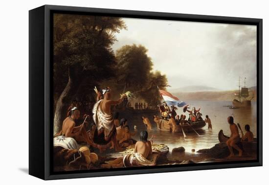 Landing of Henry Hudson, 1608 at Verplanck Point, Near Peekskill, New York-Robert Walter Weir-Framed Premier Image Canvas