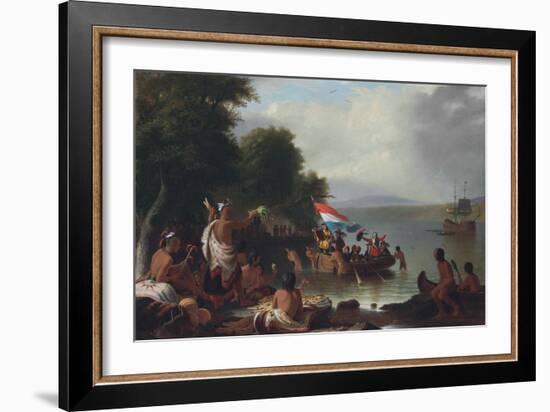 Landing of Henry Hudson, 1609, at Verplanck Point, New York, 1835 (Oil on Canvas)-Robert Walter Weir-Framed Giclee Print