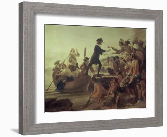 Landing of Roger Williams, 1636-Alonzo Chappel-Framed Giclee Print