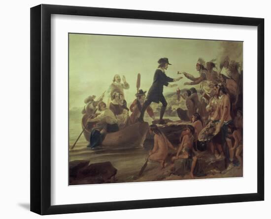 Landing of Roger Williams, 1636-Alonzo Chappel-Framed Giclee Print