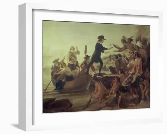 Landing of Roger Williams, 1636-Alonzo Chappel-Framed Giclee Print