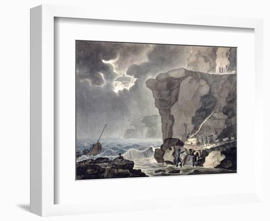 Landing of the Conspirators in the Cadoudal Affair at the Cliff of Biville..., 1771-1847-Armand Jules Marie Heraclius de Polignac-Framed Giclee Print