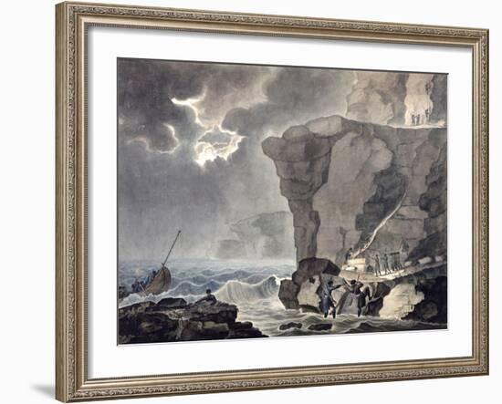 Landing of the Conspirators in the Cadoudal Affair at the Cliff of Biville..., 1771-1847-Armand Jules Marie Heraclius de Polignac-Framed Giclee Print
