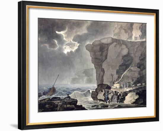 Landing of the Conspirators in the Cadoudal Affair at the Cliff of Biville..., 1771-1847-Armand Jules Marie Heraclius de Polignac-Framed Giclee Print