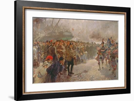 Landing of the First Canadian Division at St. Nazaire, 1915-Edgar Bundy-Framed Giclee Print