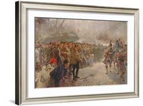 Landing of the First Canadian Division at St. Nazaire, 1915-Edgar Bundy-Framed Giclee Print
