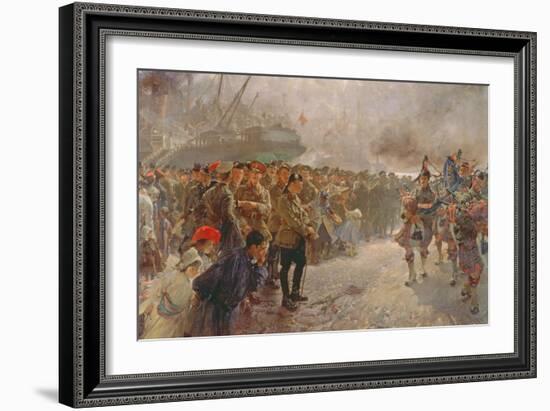 Landing of the First Canadian Division at St. Nazaire, 1915-Edgar Bundy-Framed Giclee Print