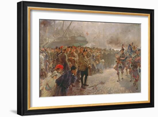 Landing of the First Canadian Division at St. Nazaire, 1915-Edgar Bundy-Framed Giclee Print