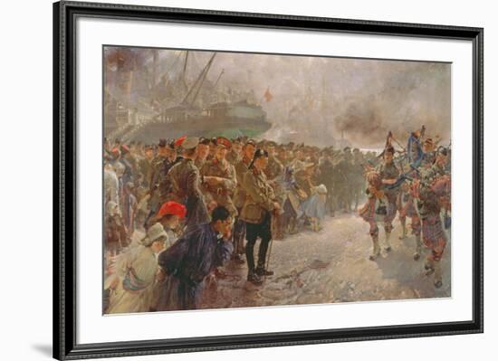 Landing of the First Canadian Division at St. Nazaire, 1915-Edgar Bundy-Framed Giclee Print