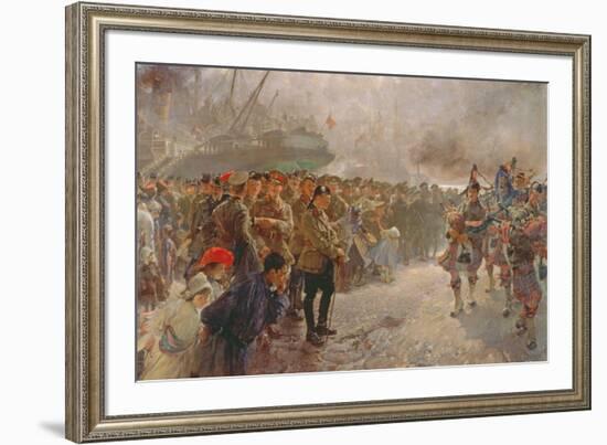 Landing of the First Canadian Division at St. Nazaire, 1915-Edgar Bundy-Framed Giclee Print