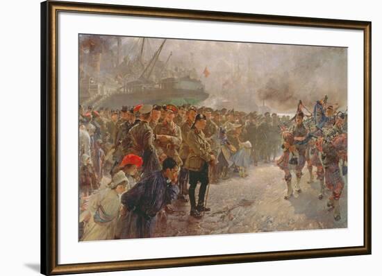 Landing of the First Canadian Division at St. Nazaire, 1915-Edgar Bundy-Framed Giclee Print