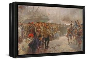 Landing of the First Canadian Division at St. Nazaire, 1915-Edgar Bundy-Framed Premier Image Canvas