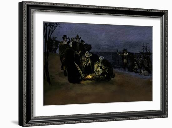 Landing of the Mayflower pilgrims-Howard Pyle-Framed Giclee Print