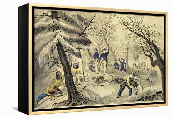 Landing of the Pilgrims at Plymouth 11Th Dec 1620-Currier & Ives-Framed Premier Image Canvas