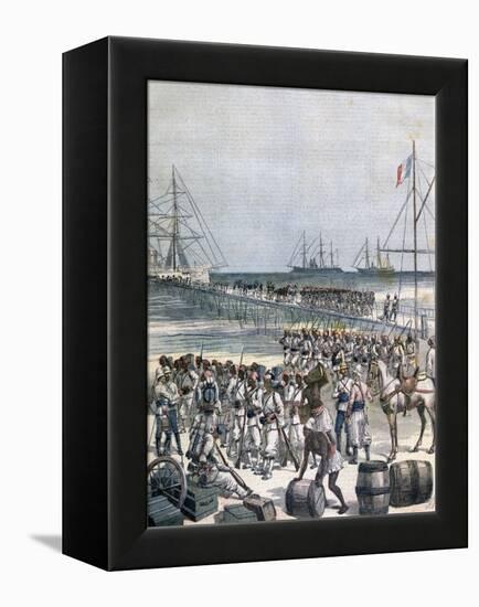 Landing of the Senegalese Troops at the New Wharf in Cotonou, Benin, 1892-Henri Meyer-Framed Premier Image Canvas