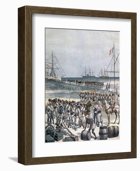 Landing of the Senegalese Troops at the New Wharf in Cotonou, Benin, 1892-Henri Meyer-Framed Giclee Print