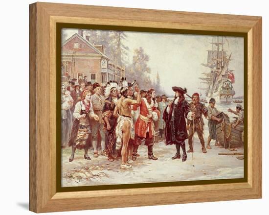 Landing of William Penn, 1682-Jean Leon Gerome Ferris-Framed Premier Image Canvas