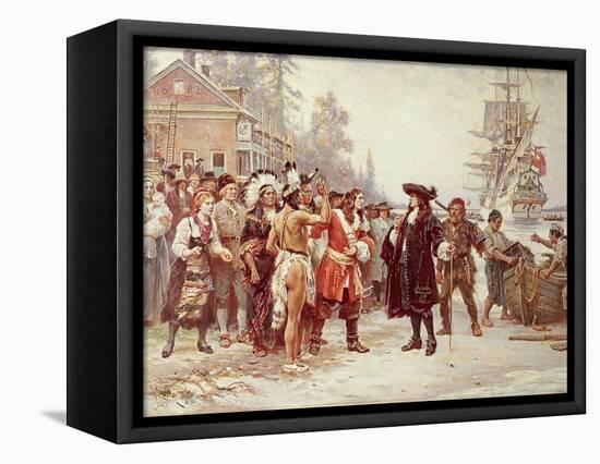 Landing of William Penn, 1682-Jean Leon Gerome Ferris-Framed Premier Image Canvas