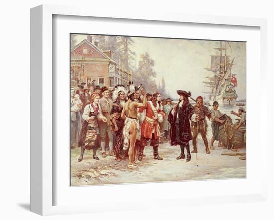 Landing of William Penn, 1682-Jean Leon Gerome Ferris-Framed Giclee Print