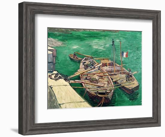 Landing Stage with Boats, c.1888-Vincent van Gogh-Framed Giclee Print