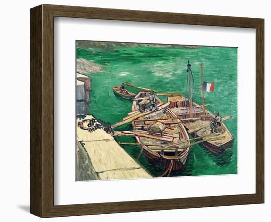 Landing Stage with Boats, c.1888-Vincent van Gogh-Framed Giclee Print