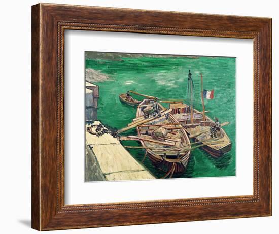 Landing Stage with Boats, c.1888-Vincent van Gogh-Framed Giclee Print