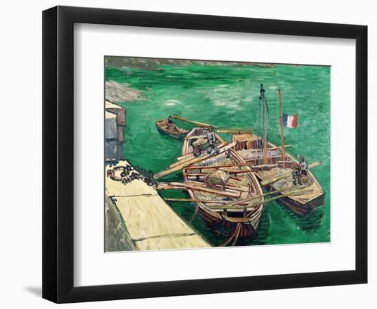 Landing Stage with Boats, c.1888-Vincent van Gogh-Framed Giclee Print