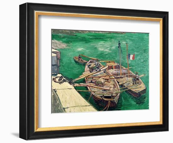 Landing Stage with Boats, c.1888-Vincent van Gogh-Framed Giclee Print