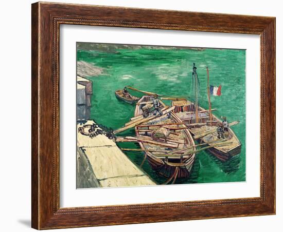 Landing Stage with Boats, c.1888-Vincent van Gogh-Framed Giclee Print