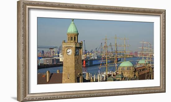 Landing Stages, Elbe River, Hamburg, Germany, Europe-Hans-Peter Merten-Framed Photographic Print