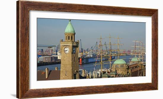 Landing Stages, Elbe River, Hamburg, Germany, Europe-Hans-Peter Merten-Framed Photographic Print