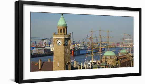Landing Stages, Elbe River, Hamburg, Germany, Europe-Hans-Peter Merten-Framed Photographic Print