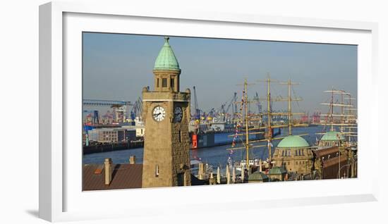 Landing Stages, Elbe River, Hamburg, Germany, Europe-Hans-Peter Merten-Framed Photographic Print